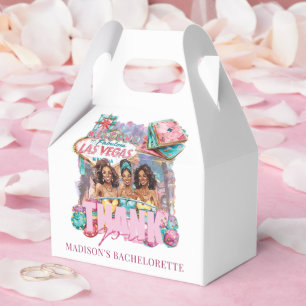 Casino Bachelorette Luxury Pink Afro Girls Favour Box