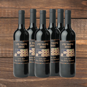 Casino Bachelorette Party Las Vegas Slot Machine Wine Label