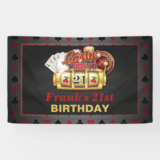 Casino Birthday Banner - 21st Birthday (Horizontal)