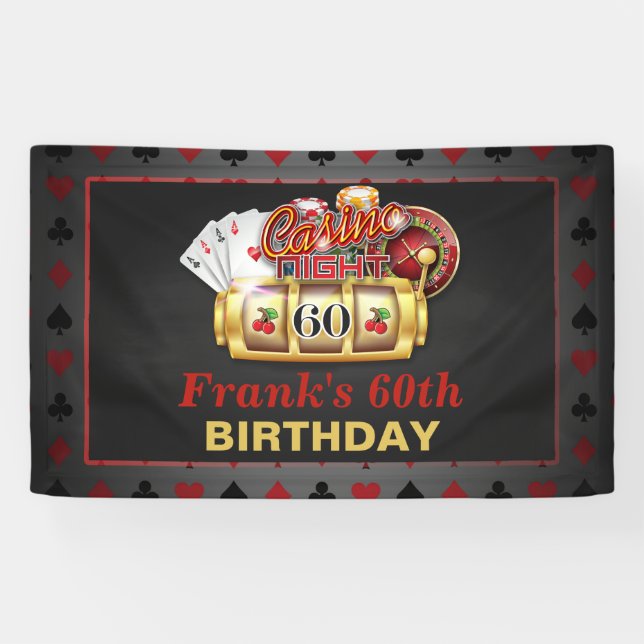 Casino Birthday Banner - 60th Birthday (Horizontal)