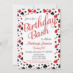 Casino Birthday Invitation Poker Vegas Game Party