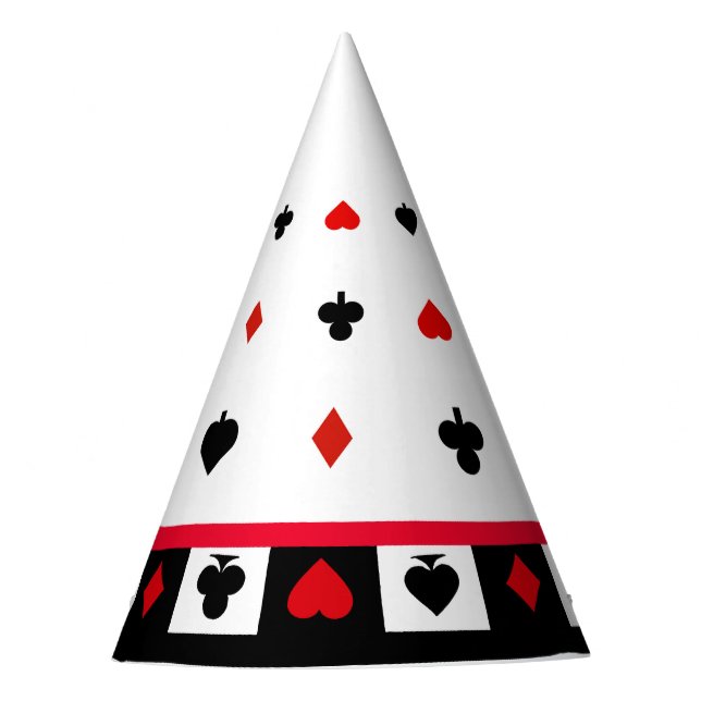 Casino Birthday Party Decor, Vegas Poker Cards Hat (Front)
