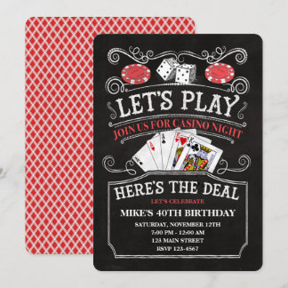 Casino Birthday Party Invitations
