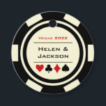 Casino Black White Poker Chips Las Vegas Wedding Favour Tags<br><div class="desc">Getting married in Las Vegas or another fun casino city? These white and black favour tags would make a perfect addition to your guest's favours. Personalise your design with your names in black in the centre,  and a wedding date,  thank you,  etc. in red on top.</div>