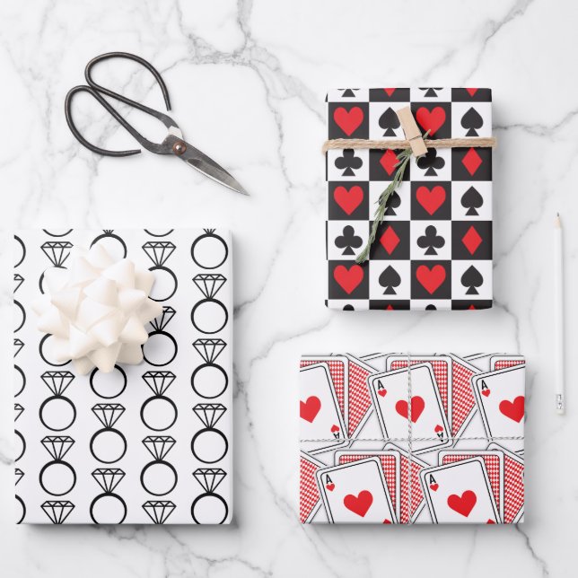 Casino Bridal/Wedding Shower Gift Wrapping Paper (Front)