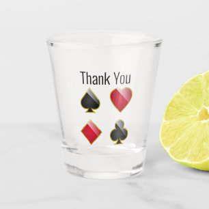 Casino Card Suits Wedding Favour Shot Glass