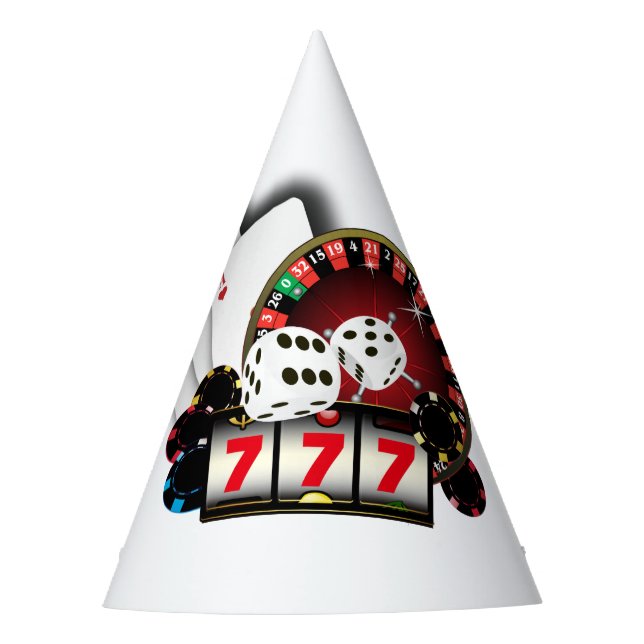 casino, casino night, adult game party hat (Front)