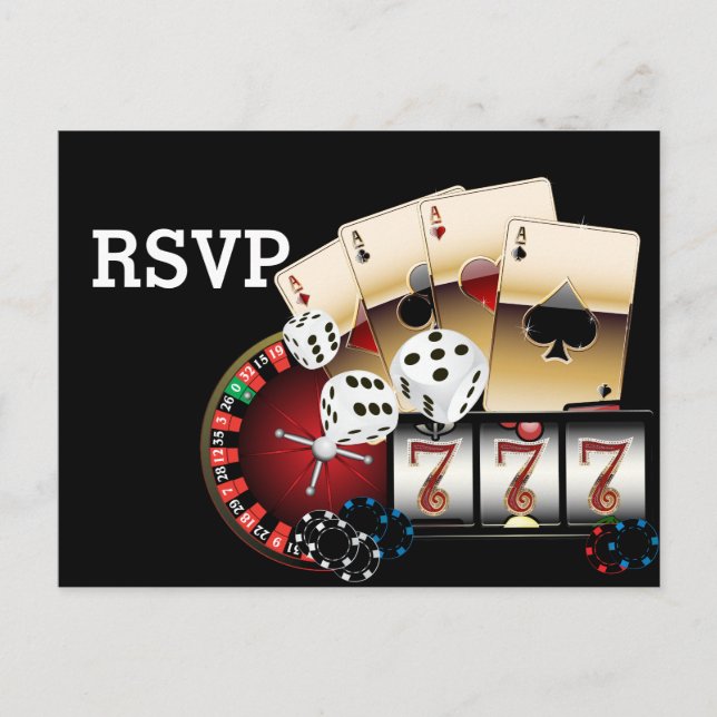 casino, casino night, Postcard RSVP (Front)