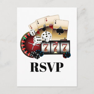casino, casino night, Postcard RSVP
