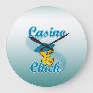 Casino Chick #3 Large Clock