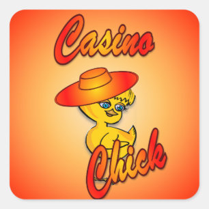 Casino Chick #5 Square Sticker