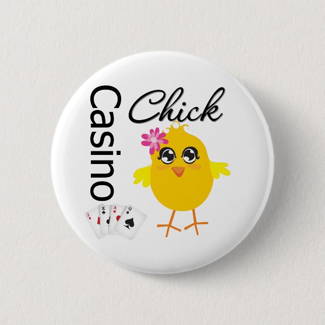 Casino Chick 6 Cm Round Badge (Front)