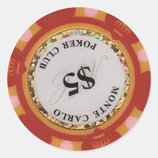 Image of Casino Chip for Split coins, Super Triple etc Classic Round Sticker