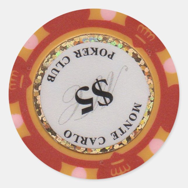 Casino Chip for Split coins, Super Triple etc Classic Round Sticker (Front)