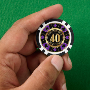 Casino Chip Las Vegas 40th Birthday - Purple