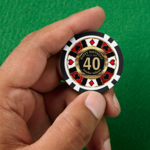 Casino Chip Las Vegas Birthday - Red