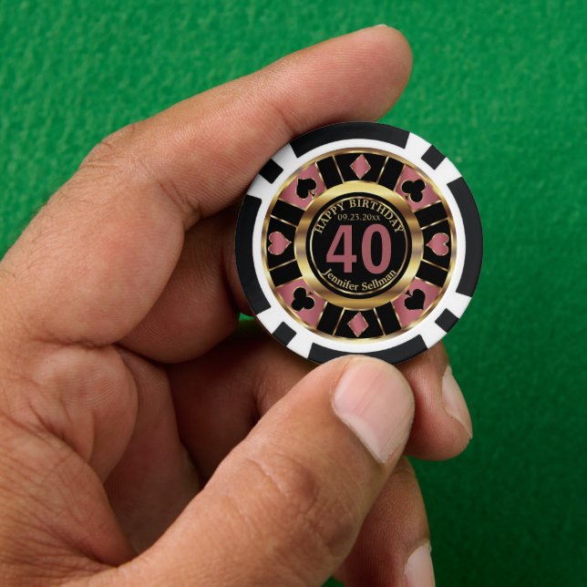 Casino Chip Las Vegas Birthday - Rose Gold (Hand)