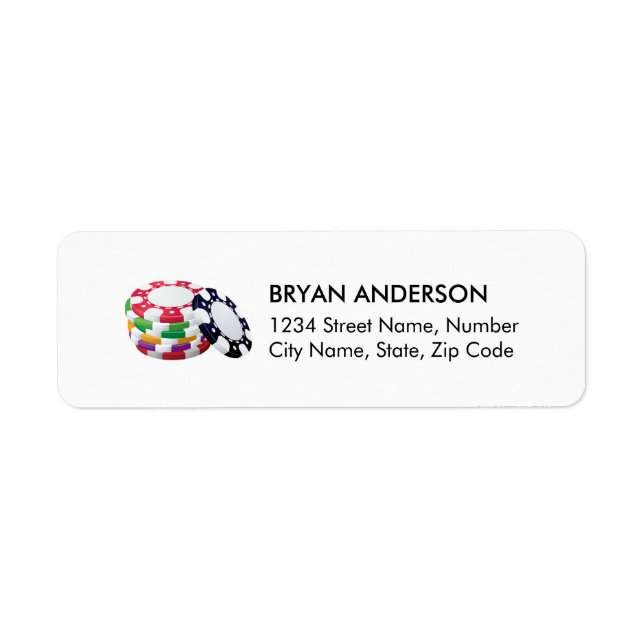 Casino Chips Return Address Label (Front)