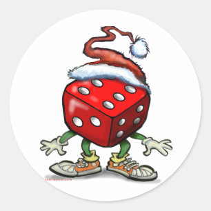 Casino Christmas Classic Round Sticker