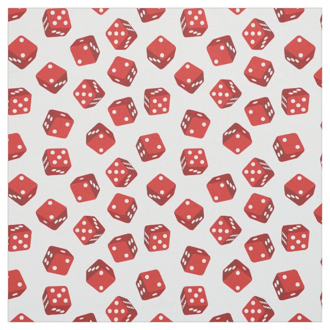 Casino Craps Game Red Dice Fabric (Swatch)