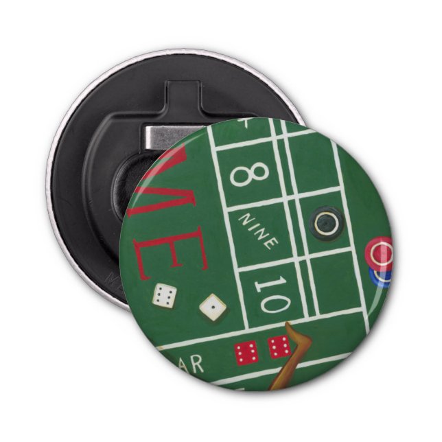 Casino Craps Table with Chips and Dice Bottle Opener (Front)