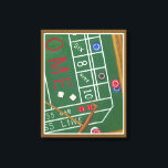Casino Craps Table with Chips and Dice Canvas Print<br><div class="desc">Make sure Lady Luck is on your side with this painting of a craps table by Chariklia Zarris. The dice have been thrown and are being collected,  along with any losing bets. Put this action filled print on your wall today!</div>