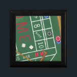 Casino Craps Table with Chips and Dice Gift Box<br><div class="desc">Make sure Lady Luck is on your side with this painting of a craps table by Chariklia Zarris. The dice have been thrown and are being collected,  along with any losing bets. Put this action filled print on your wall today!</div>
