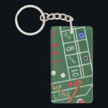 Casino Craps Table with Chips and Dice Key Ring<br><div class="desc">Make sure Lady Luck is on your side with this painting of a craps table by Chariklia Zarris. The dice have been thrown and are being collected,  along with any losing bets. Put this action filled print on your wall today!</div>