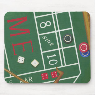 Casino Craps Table with Chips and Dice Mouse Mat
