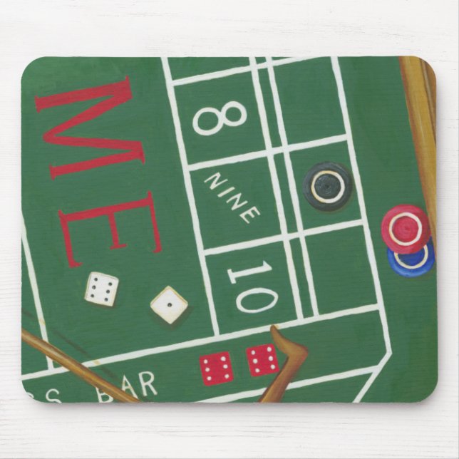 Casino Craps Table with Chips and Dice Mouse Mat (Front)