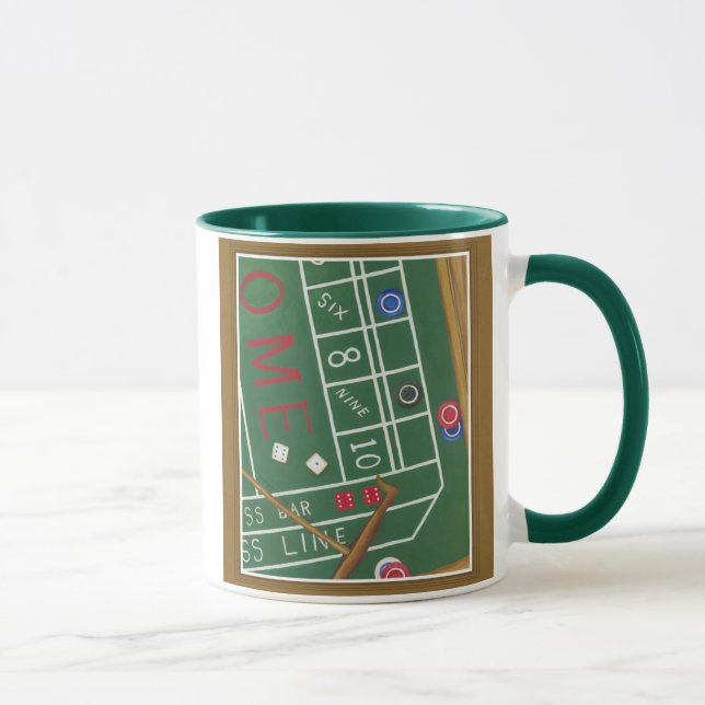 Casino Craps Table with Chips and Dice Mug (Right)