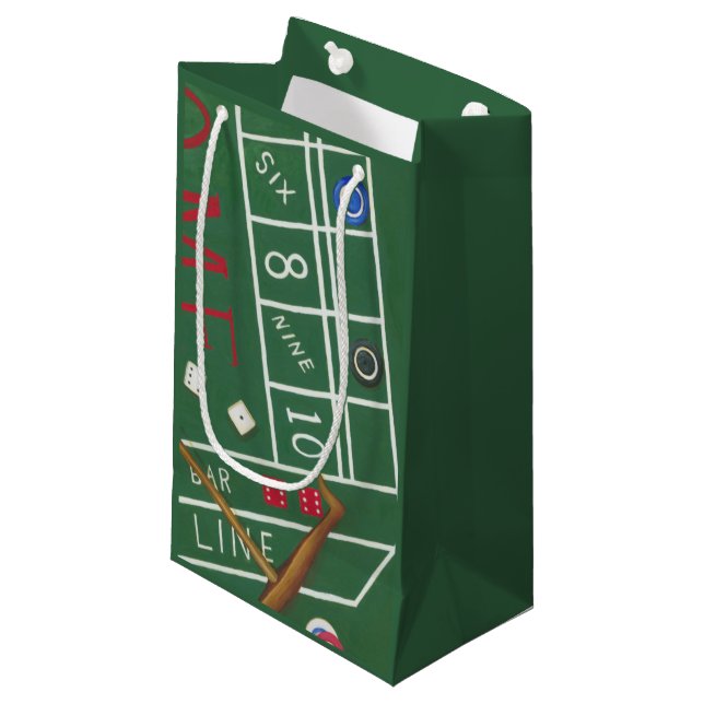 Casino Craps Table with Chips and Dice Small Gift Bag (Front Angled)