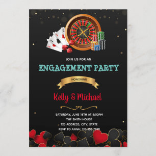 Casino engagement party  invitation