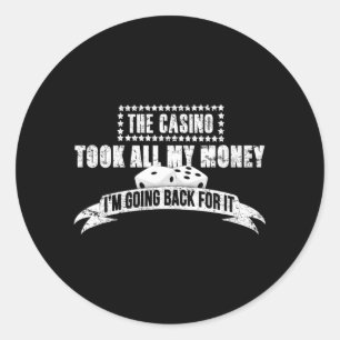 Casino Gambler Classic Round Sticker