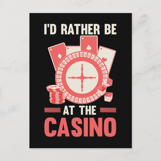 Casino Gambler Funny Poker Roulette lover Postcard (Front)