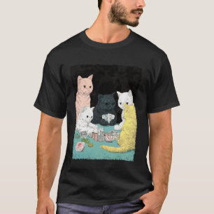 Casino Gambling Cats Playing Poker Cards T-Shirt