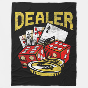Casino Gambling Dealer Texas Holdem Poker Fleece Blanket