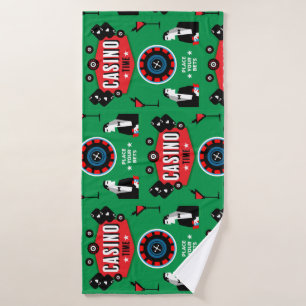 Casino Gambling Poker Roulette  Bath Towel
