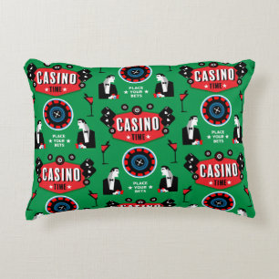 Casino Gambling Poker Roulette  Decorative Cushion