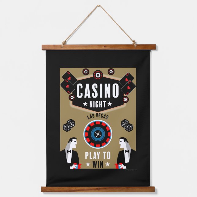 Casino Gambling Poker Roulette  Hanging Tapestry (Front)