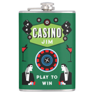 Casino Gambling Poker Roulette Hip Flask