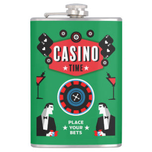 Casino Gambling Poker Roulette Hip Flask