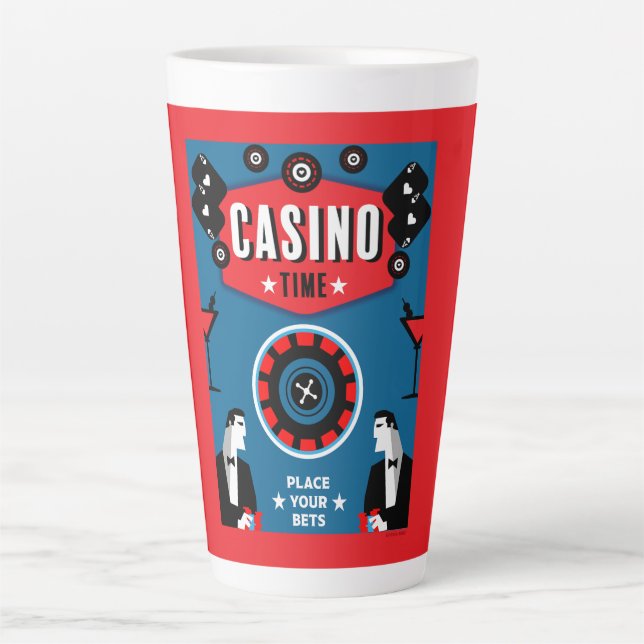 Casino Gambling Poker Roulette  Latte Mug (Front)