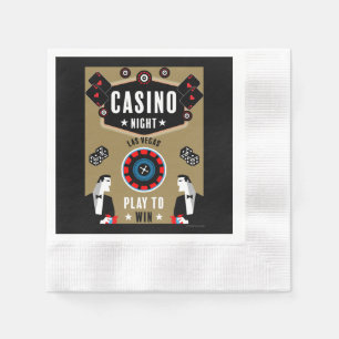 Casino Gambling Poker Roulette  Napkin