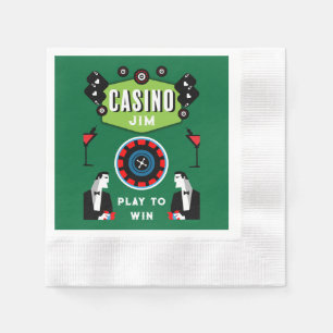 Casino Gambling Poker Roulette Napkin