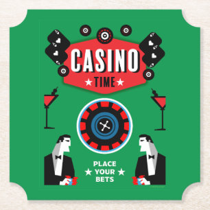 Casino Gambling Poker Roulette  Paper Coaster