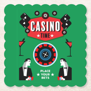 Casino Gambling Poker Roulette Paper Coaster