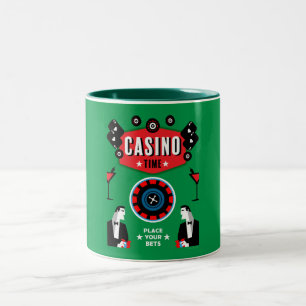 Casino Gambling Poker Roulette Two-Tone Coffee Mug