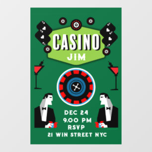 Casino Gambling Poker Roulette  Window Cling