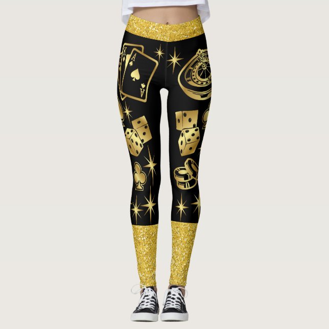 Casino Gambling Pop Fashion Leggings (Front)